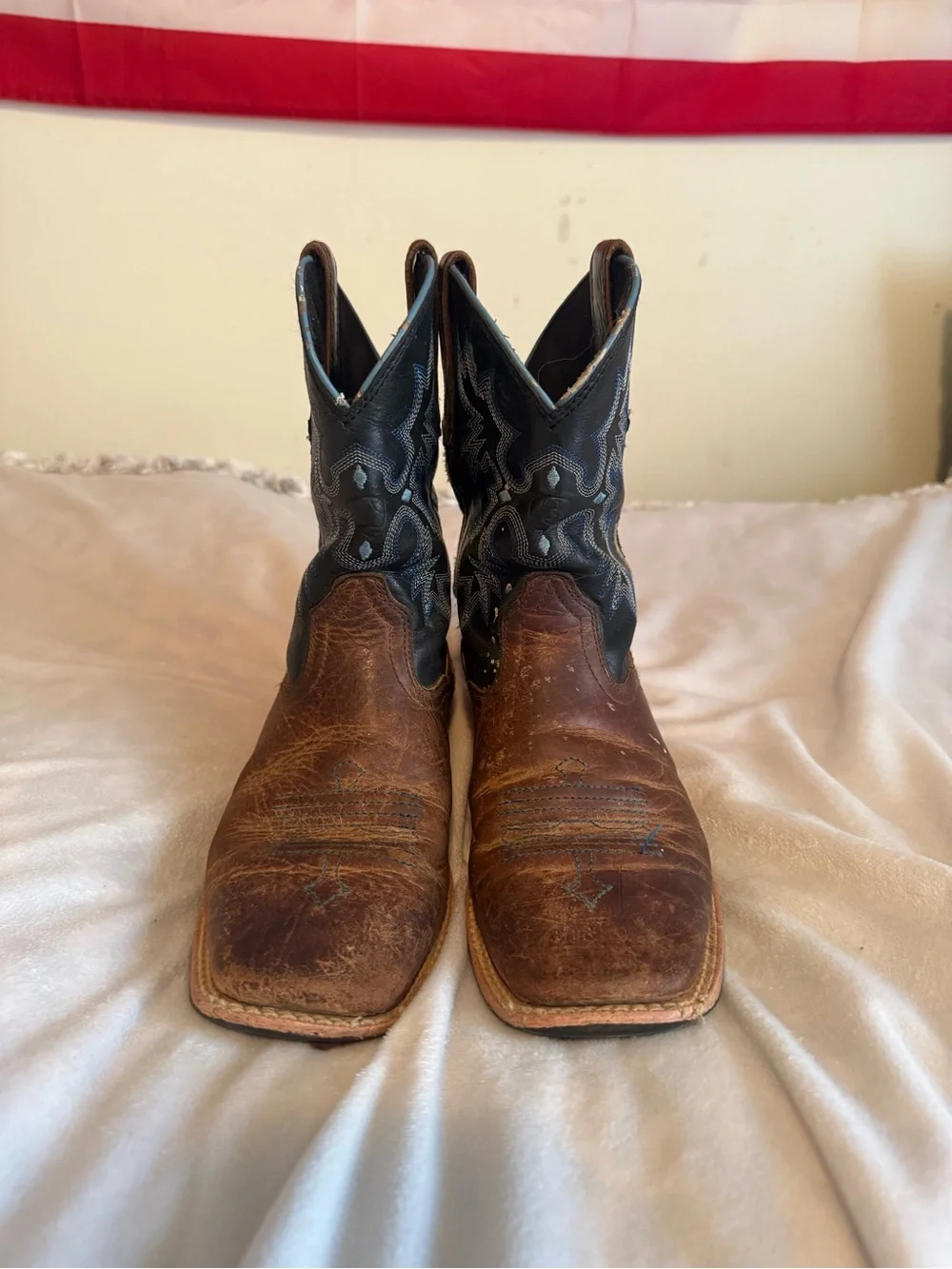 Ariat Brown and Blue Kids Western Cowboy Boots